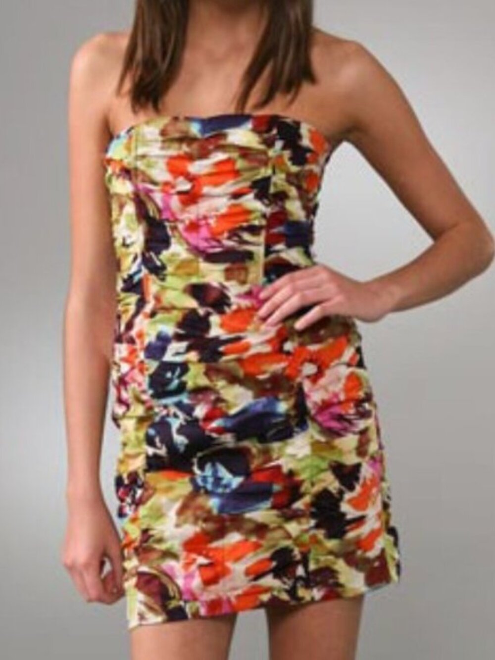 BB DAKOTA Watercolor Strapless Mini Dress Size 4